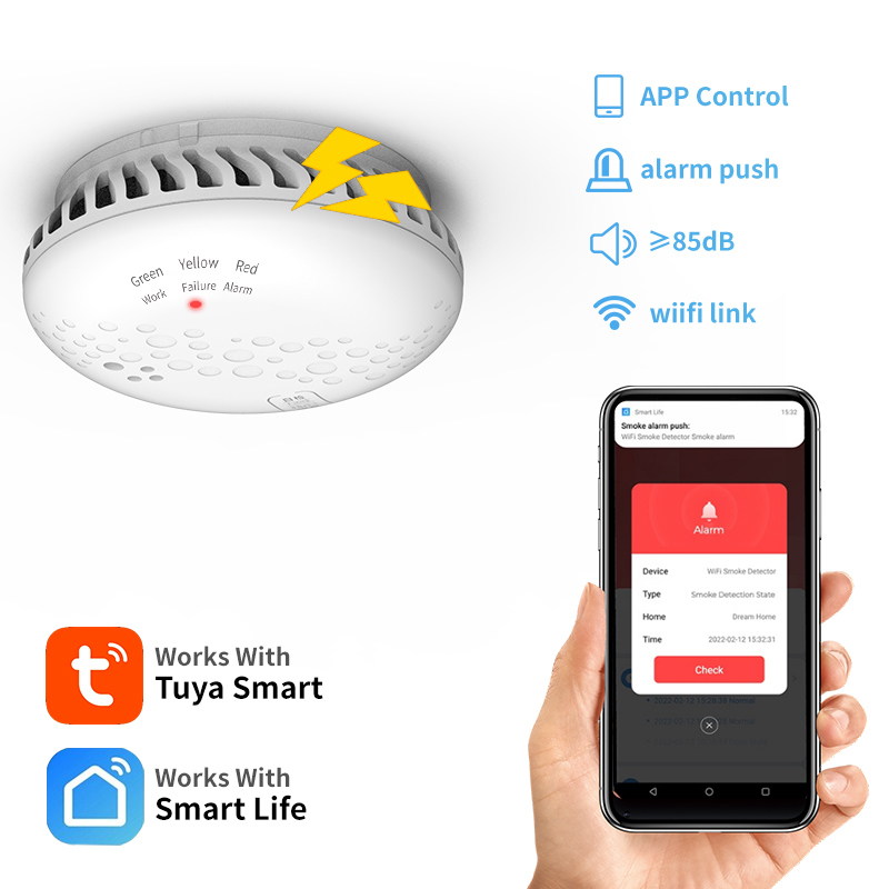 UL Smoke Detector Fire Smoke Tuya Detector Alarm Wifi Smoke Alarm with Factory Price
